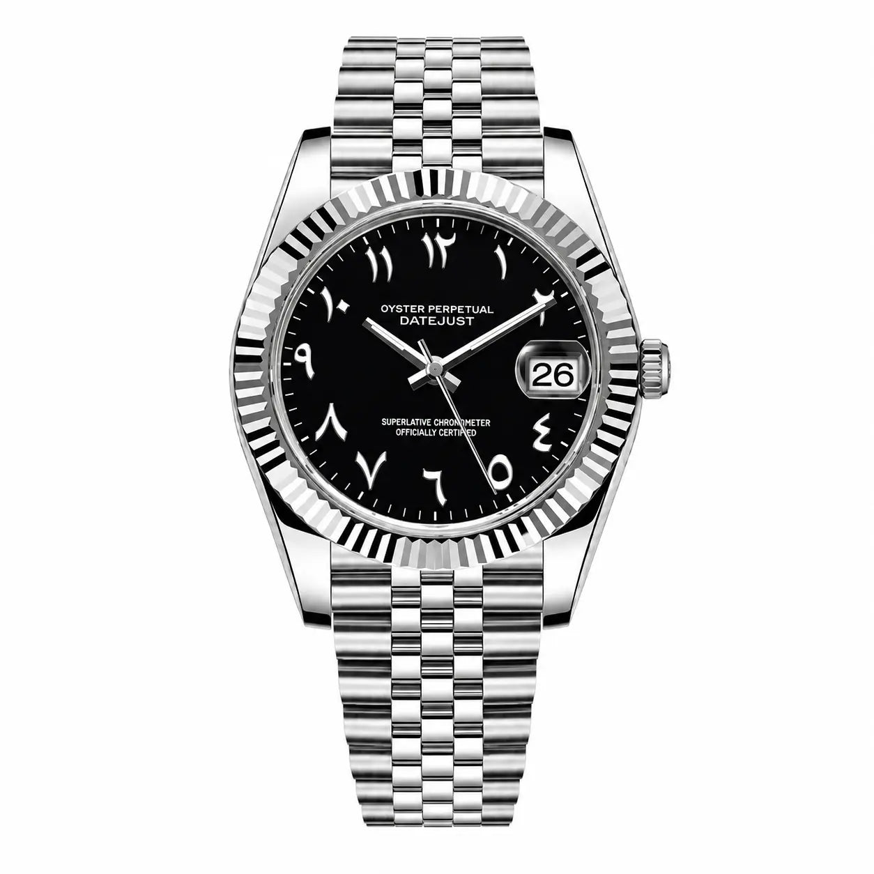 DateJust Black Arabic Dial Ma boutique